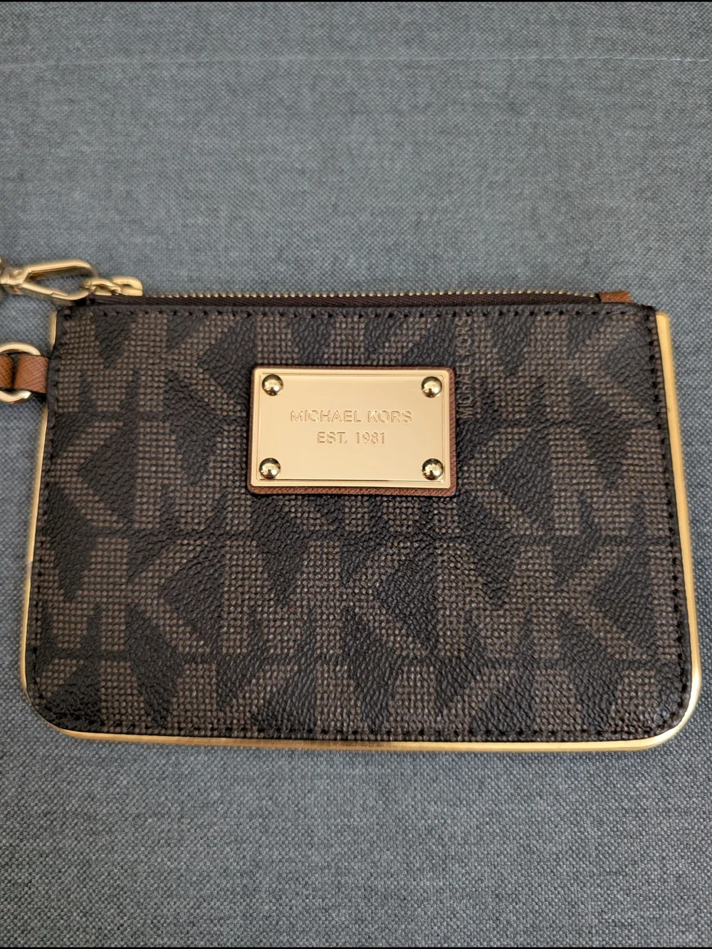 Michael Kors Brown MK Logo Wristlet